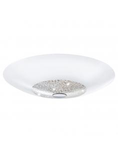 EGLO 92713 - ELLERA Plafón de Cristal en Acero blanco, cromo y Vidrio, cristal