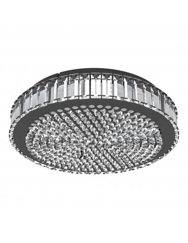 Plafón LED redondo cristal base negra Ø41 cm - Eglo Balparda