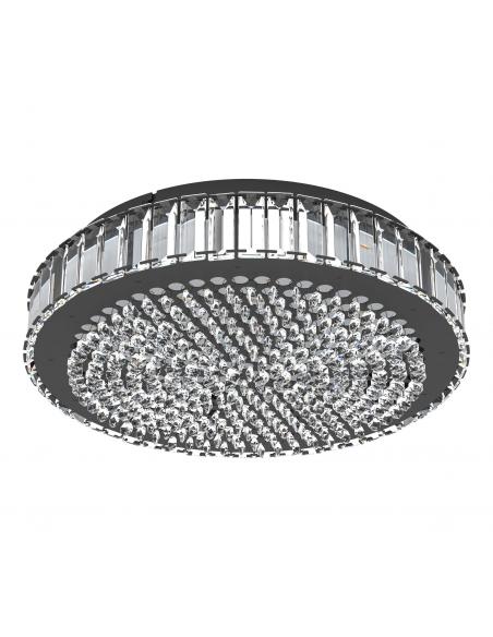 Plafón LED redondo cristal base negra Ø41 cm - Eglo Balparda