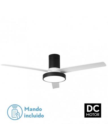 Ventilador Dc Pax 40w 3200lm Negro 3 Aspas Blancas 32x139d 3000-4000-6000k  C/remoto, Memoria Y Temporizador