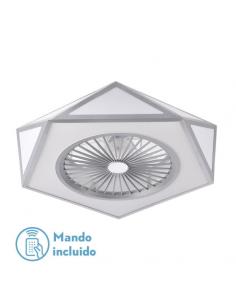 Ventilador Ora 80w 3000-4000-6000k 6915lm Plata 21x60d C/remoto, Reg.intensidad, Memoria Y Temporizador