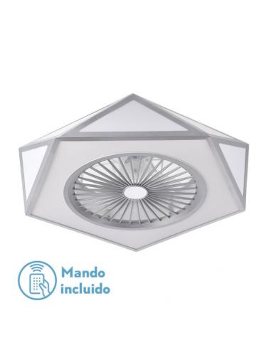 Ventilador Ora 80w 3000-4000-6000k 6915lm Plata 21x60d C/remoto, Reg.intensidad, Memoria Y Temporizador