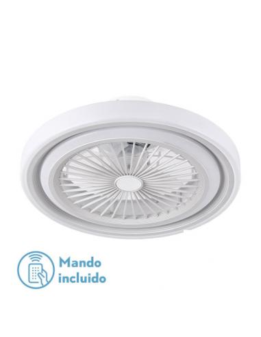 Ventilador Rok 80w 3000-4000-6000k 6915lm Blanco  19x49d C/c.remoto, Reg.intensidad, Memoria Y Temporizador