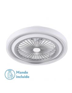 Ventilador Rok 80w 3000-4000-6000k 6915lm Plata  19x49d C/c.remoto, Reg.intensidad, Memoria Y Temporizador