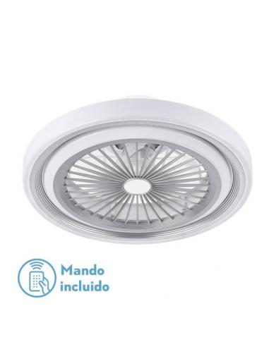 Ventilador Rok 80w 3000-4000-6000k 6915lm Plata  19x49d C/c.remoto, Reg.intensidad, Memoria Y Temporizador