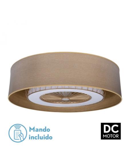 Ventilador DC Tania 72w Madera Clara 5 Aspas 6 Velocidades 3col Remoto,memoria,reg.Intensidad,temporizador 6120lm 70d