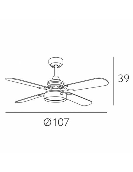 Foto Ventilador Bornan 16w 1200lm Blanco 4 Asp Rev Blanco/haya 4000k 39x107d C.remoto