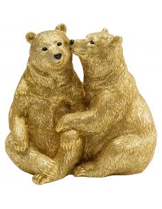Figura deco beso osos oro...