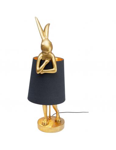 Lámpara mesa conejo oro negro 68cm -...