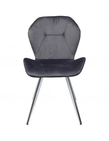 Silla gris terciopelo cromo Viva - Kare