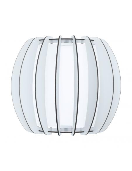 EGLO 95609 - STELLATO 2 Aplique Lamella en Acero blanco y Madera, vidrio