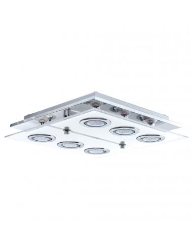 EGLO 30932 - CABO Plafón LED en Acero inoxidable cromo y Vidrio satinado