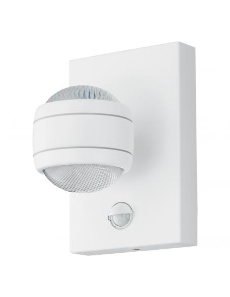 EGLO 96022 - SESIMBA 1 Aplique de exterior con sensor de movimiento en Acero galvanizado blanco y Acrílico