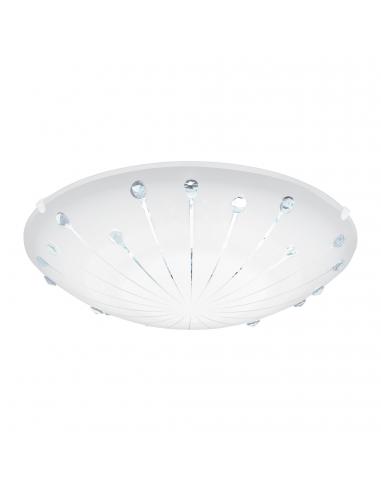 EGLO 96113 - MARGITTA 1 Plafón LED en Acero blanco y Vidrio con cristales