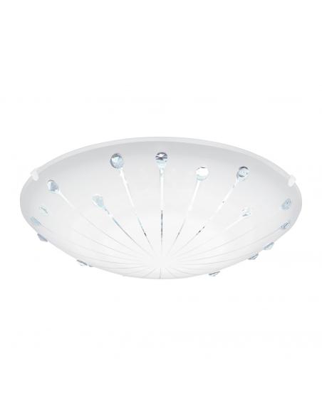 EGLO 96113 - MARGITTA 1 Plafón LED en Acero blanco y Vidrio con cristales