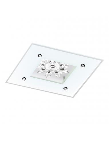 EGLO 96536 - BENALUA 1 Plafón LED en Acero blanco y Vidrio satinado, espejo, cristal