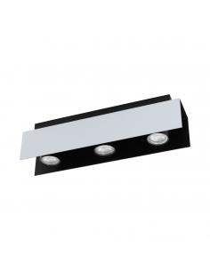 EGLO 97396 - VISERBA Plafón LED en Acero blanco aluminio, negro