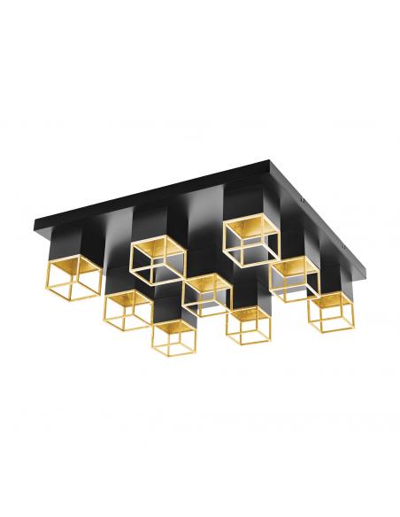 EGLO 97732 - MONTEBALDO Plafón LED en Acero negro, oro