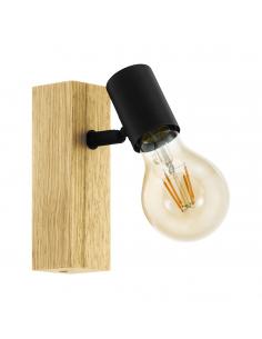 EGLO 99477 - TOWNSHEND 3 Foco LED en Madera, acero marrón, negro