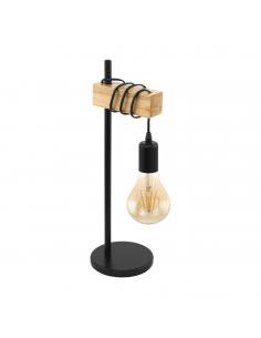 EGLO 43515 - TOWNSHEND Lámpara de Salón en Acero, madera negro, marrón