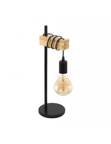 EGLO 43515 - TOWNSHEND Lámpara de Salón en Acero, madera negro, marrón