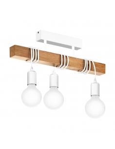 EGLO 44082 - TOWNSHEND Lámpara de Salón en Acero blanco y Madera