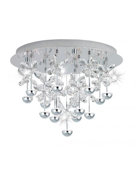 EGLO 39245 - PIANOPOLI Plafón LED en Acero inoxidable cromo y Cristal