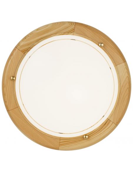 EGLO 3890 - UFO 1 Lámpara de Salón en Madera Pino y Vidrio satinado