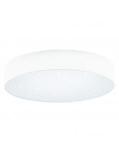 EGLO 39422 - ESCORIAL Plafón LED en Acero blanco y Textil, cristal