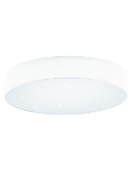 EGLO 39422 - ESCORIAL Plafón LED en Acero blanco y Textil, cristal