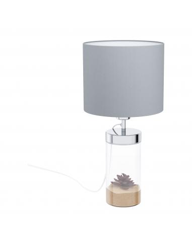EGLO 99289 - LIDSING Lámpara de mesa en Acero, vidrio y Textil